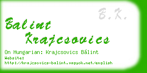 balint krajcsovics business card