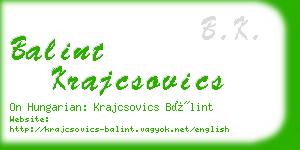 balint krajcsovics business card
